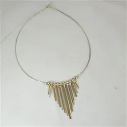 Gold & Silver Unique Pendant Necklace Trendy Style