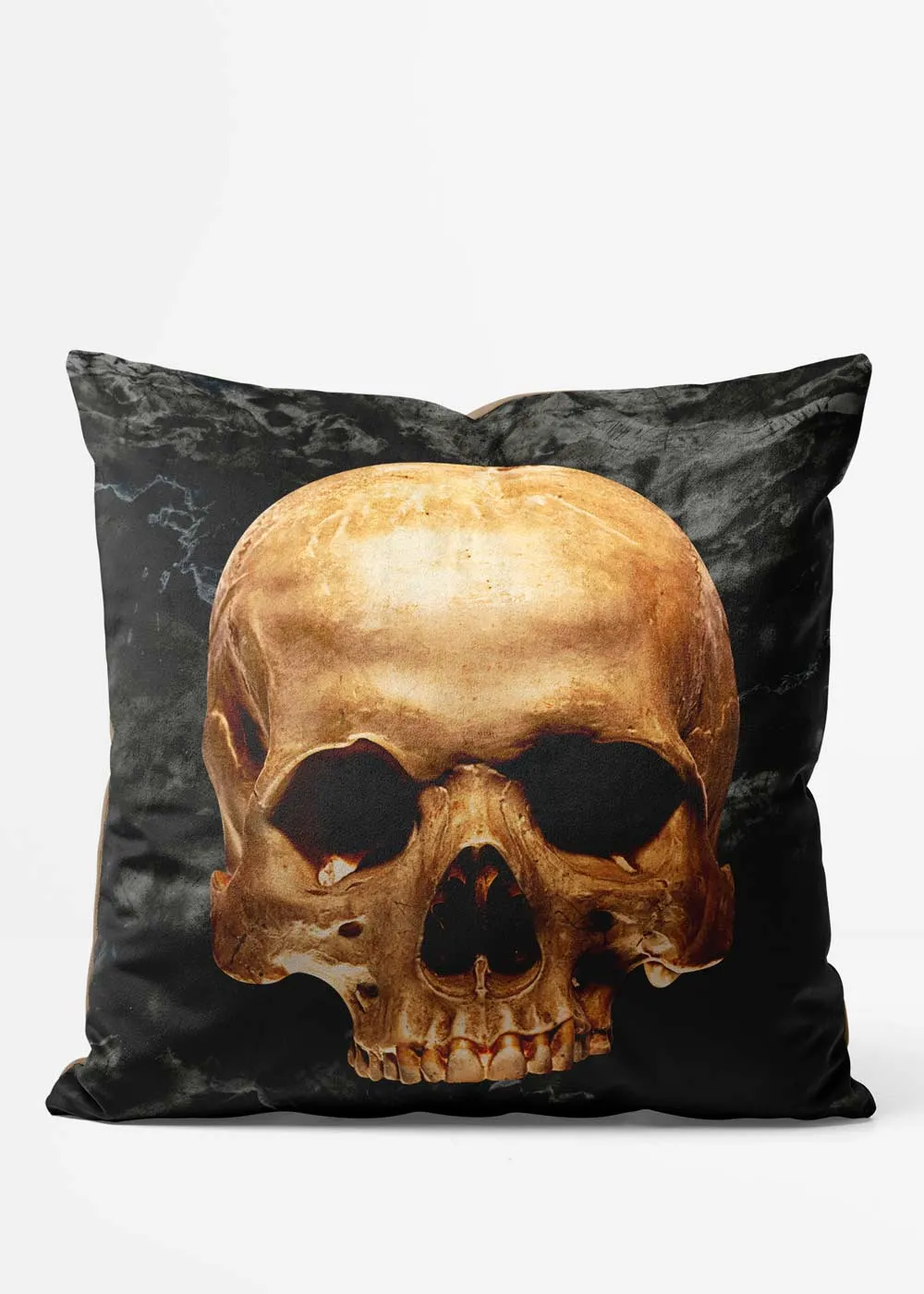 Gold Skull Black Marble Cushion