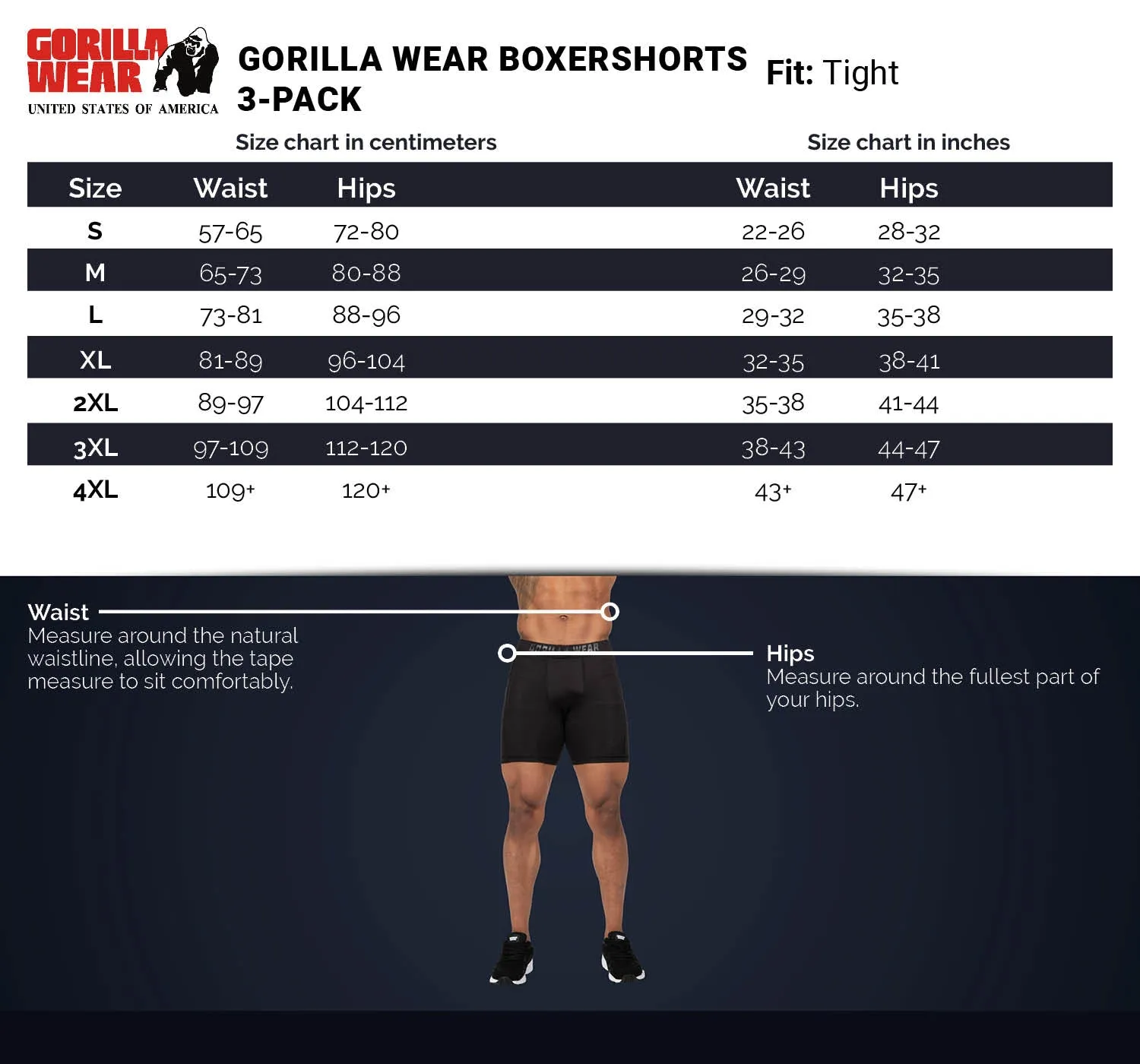 Gorilla Wear Boxer Shorts 3-Pack - Black