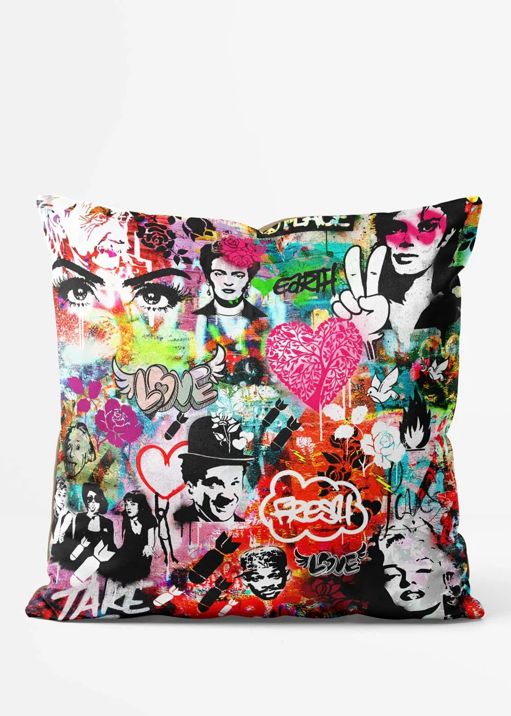 Graffiti Mashup Pattern Cushion