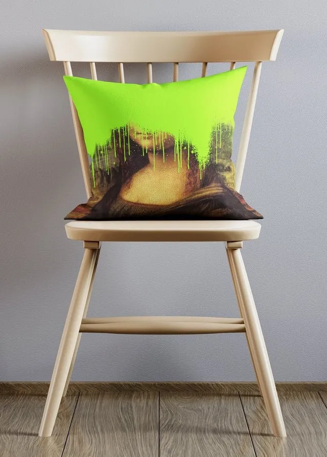 Green Drippy Mona Cushion