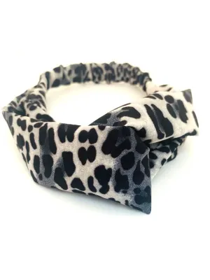 Grey Leopard Headband