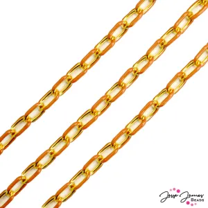 JJB Enamel Paperclip Chain in Classy Coral