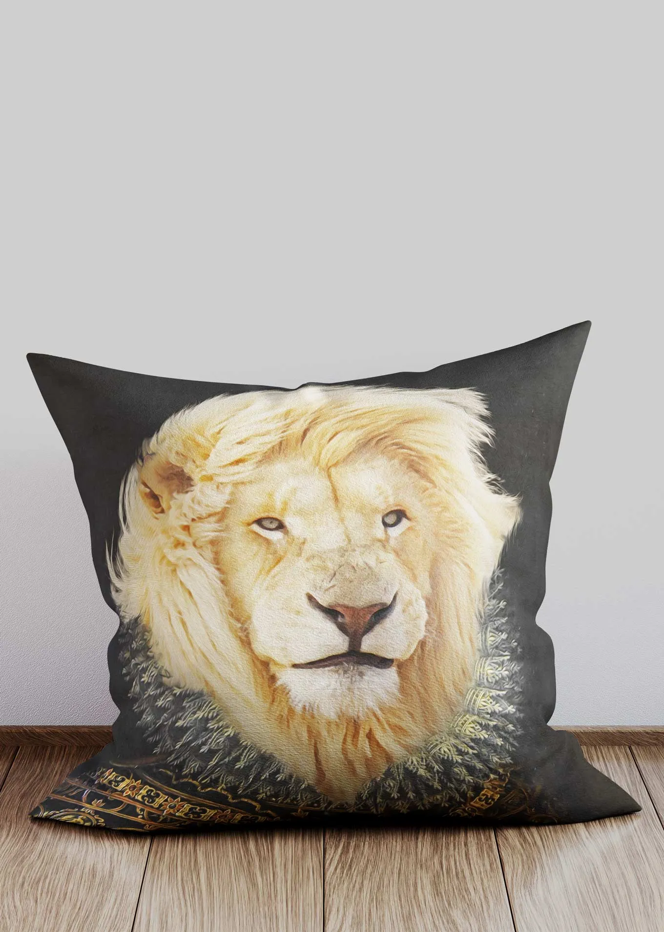 King Lion Head Portrait Cushion