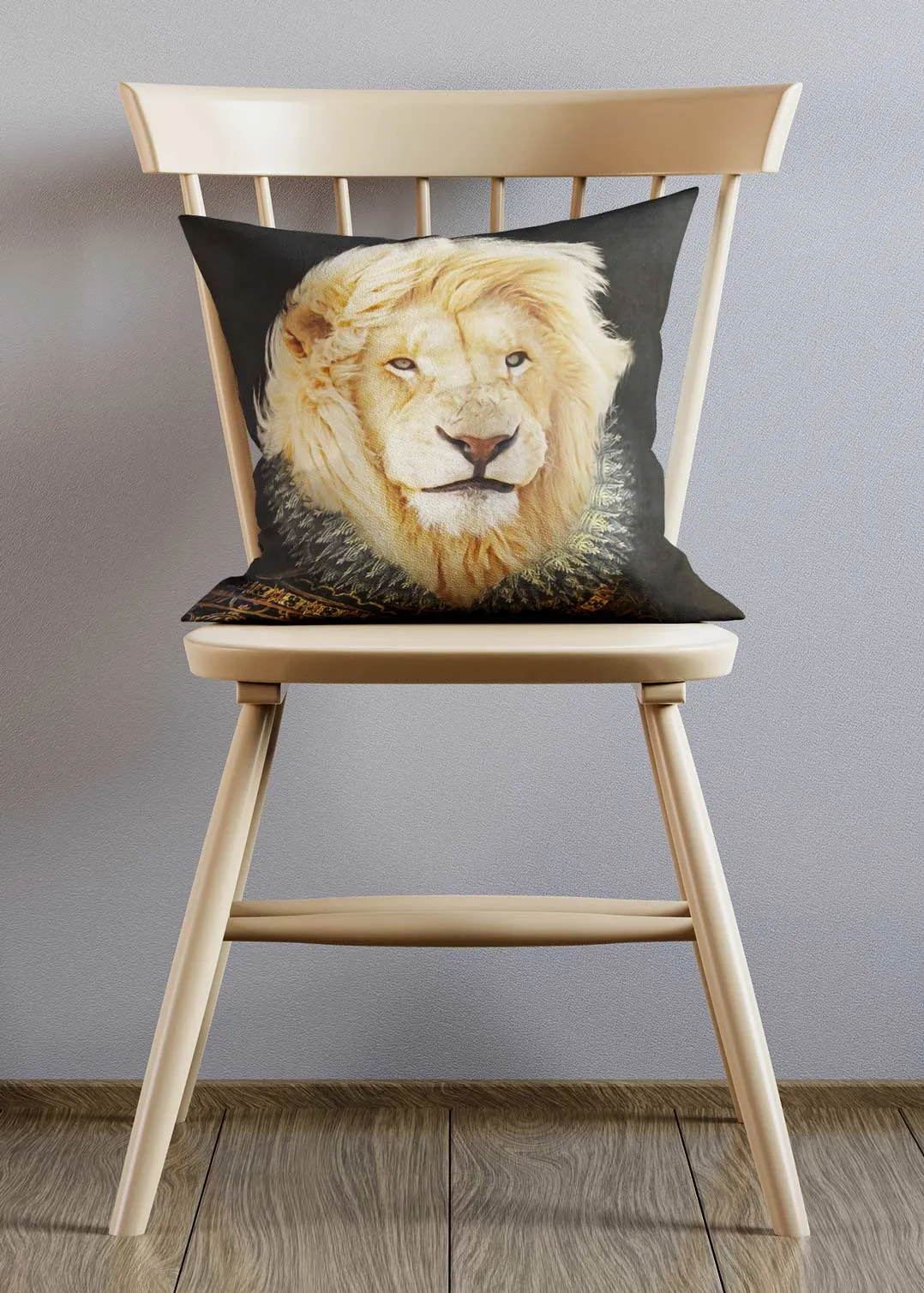 King Lion Head Portrait Cushion