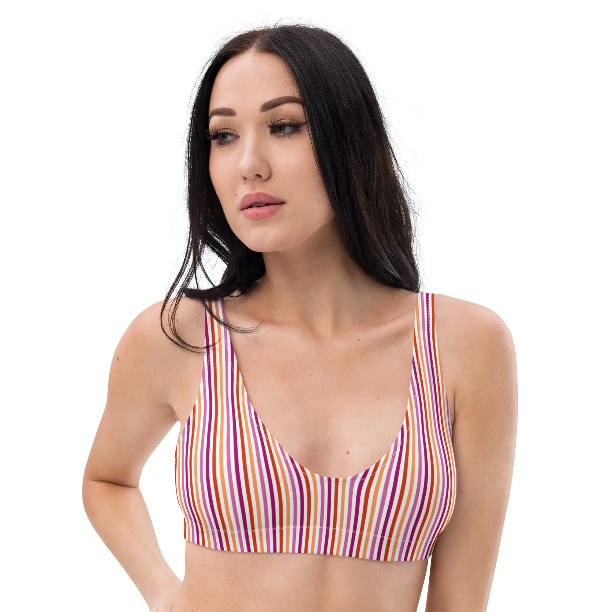 Lesbian Striped Athletic Bikini Top