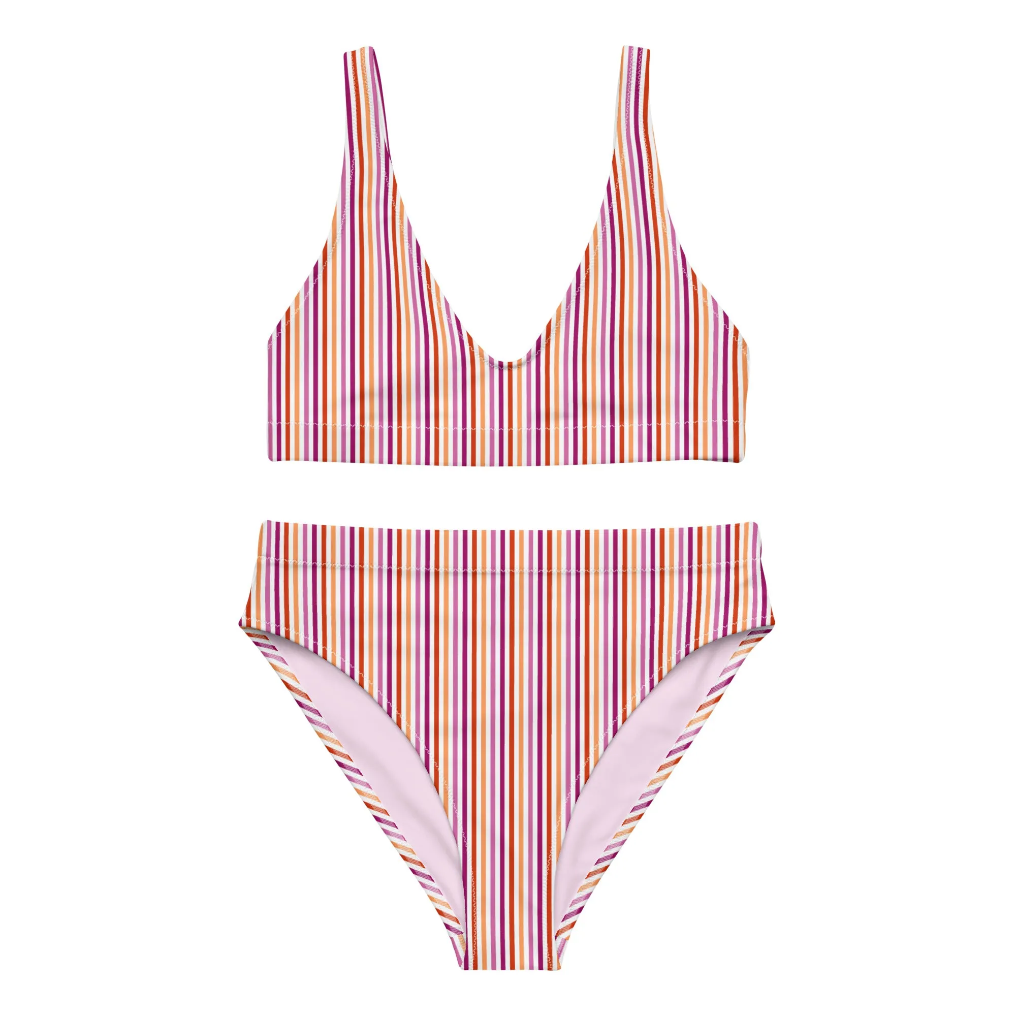 Lesbian Striped Athletic Bikini Top