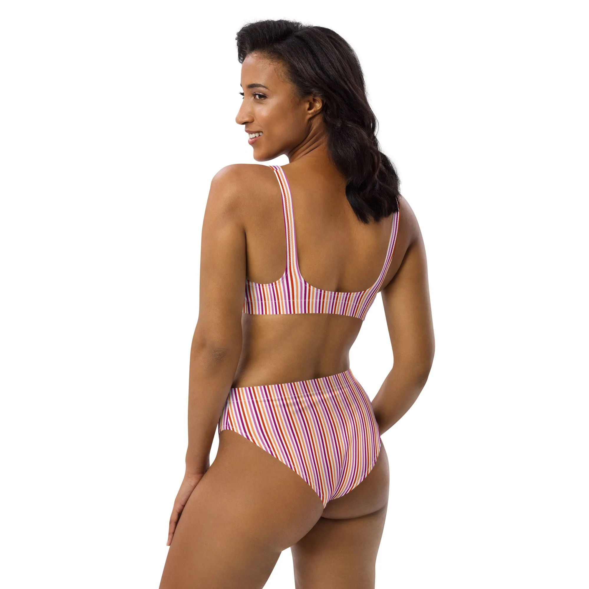 Lesbian Striped Athletic Bikini Top