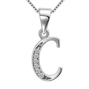 Letter C Initial Necklaces Pendant Women Men Name Jewelry Gift 925 Silver