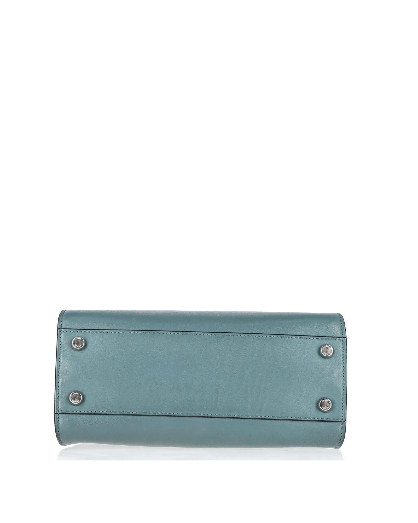 Luxury Blue Leather Peekaboo Handbag with Iconic Turn-Lock Closure