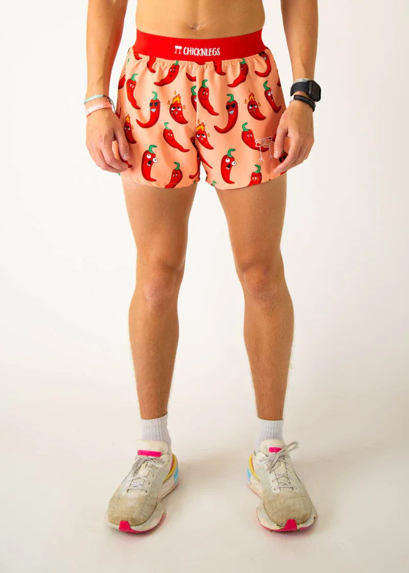 MEN'S 4" HALF SPLIT SHORTS - CHILI PEPPERS