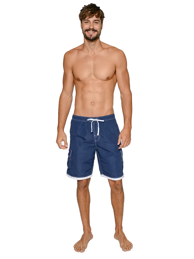 Men's Elasticized Board Shorts in bright solid colors