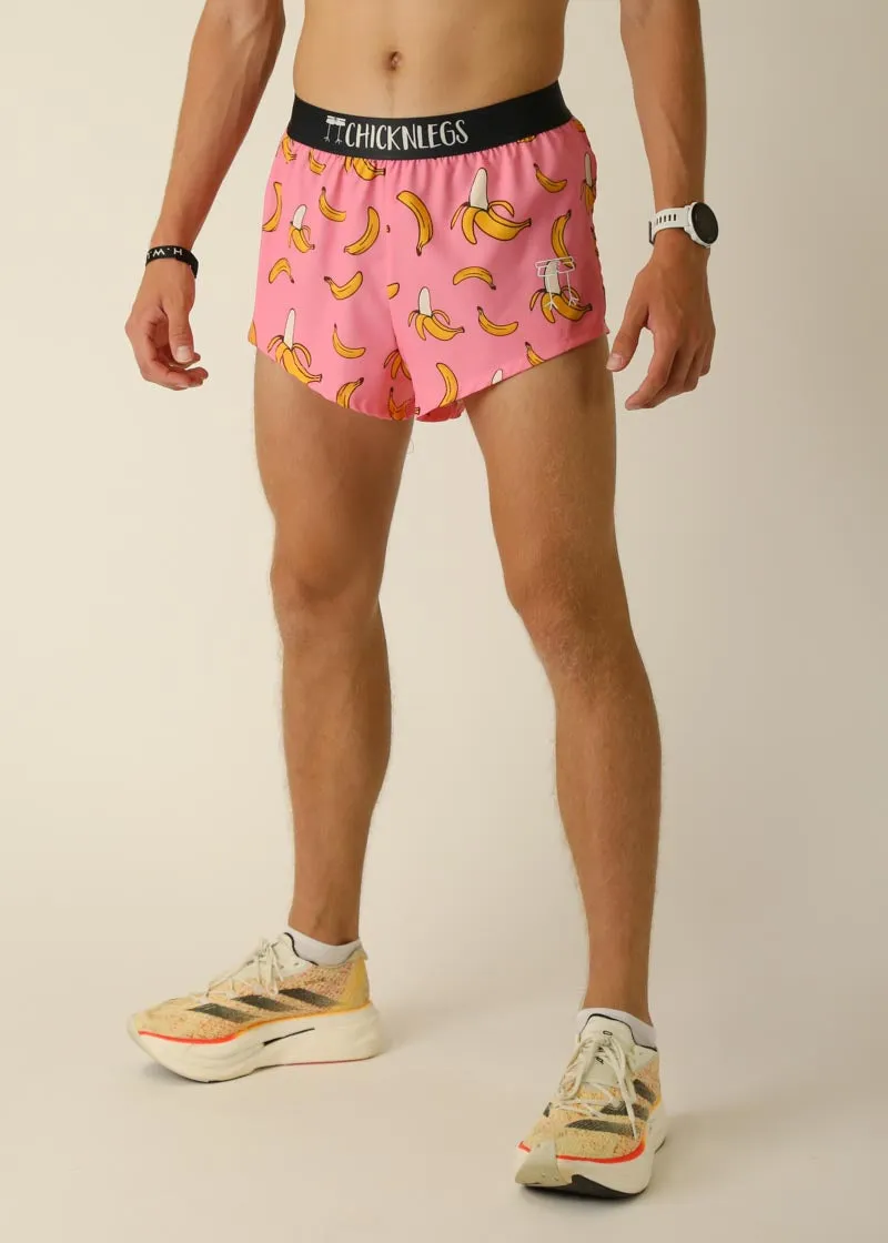 Men's Pink Bananas 2" Split Shorts