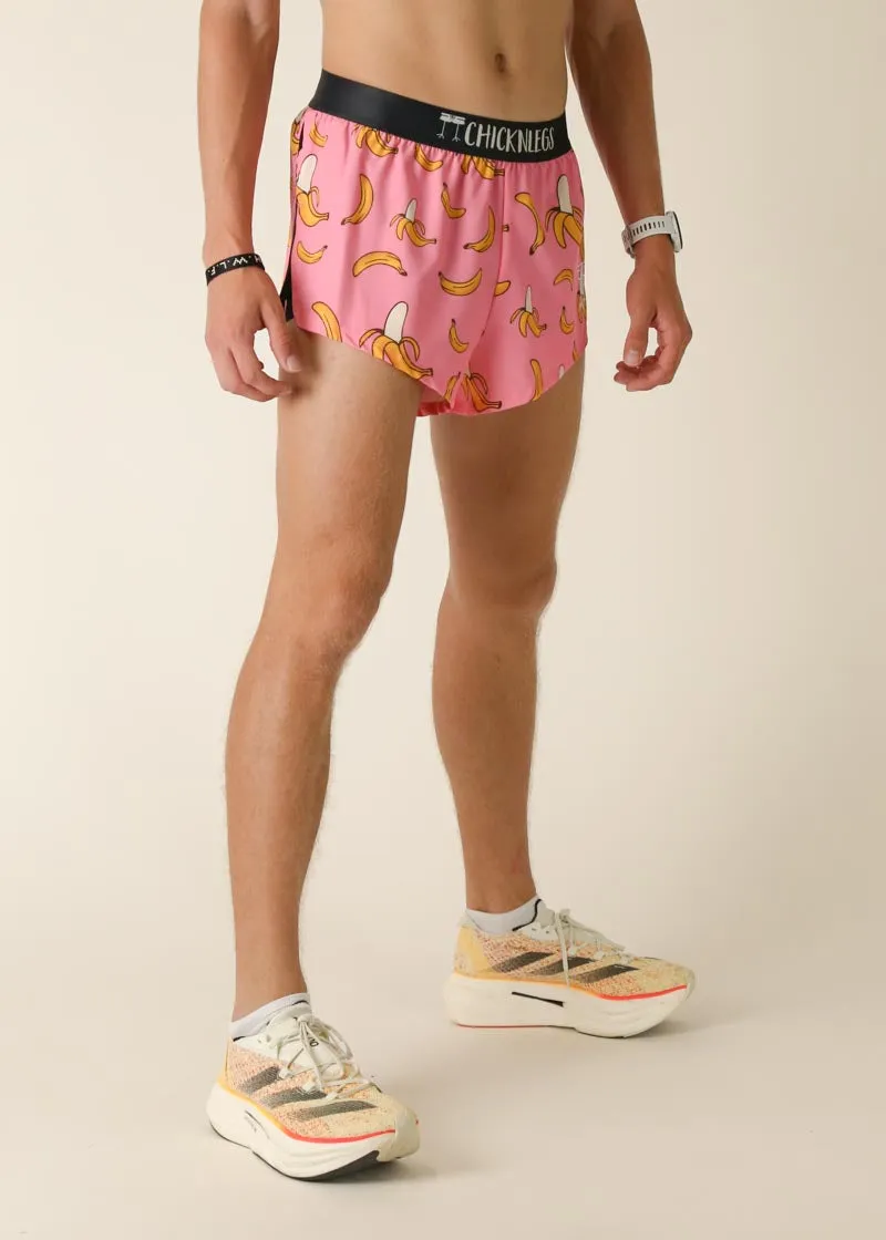 Men's Pink Bananas 2" Split Shorts