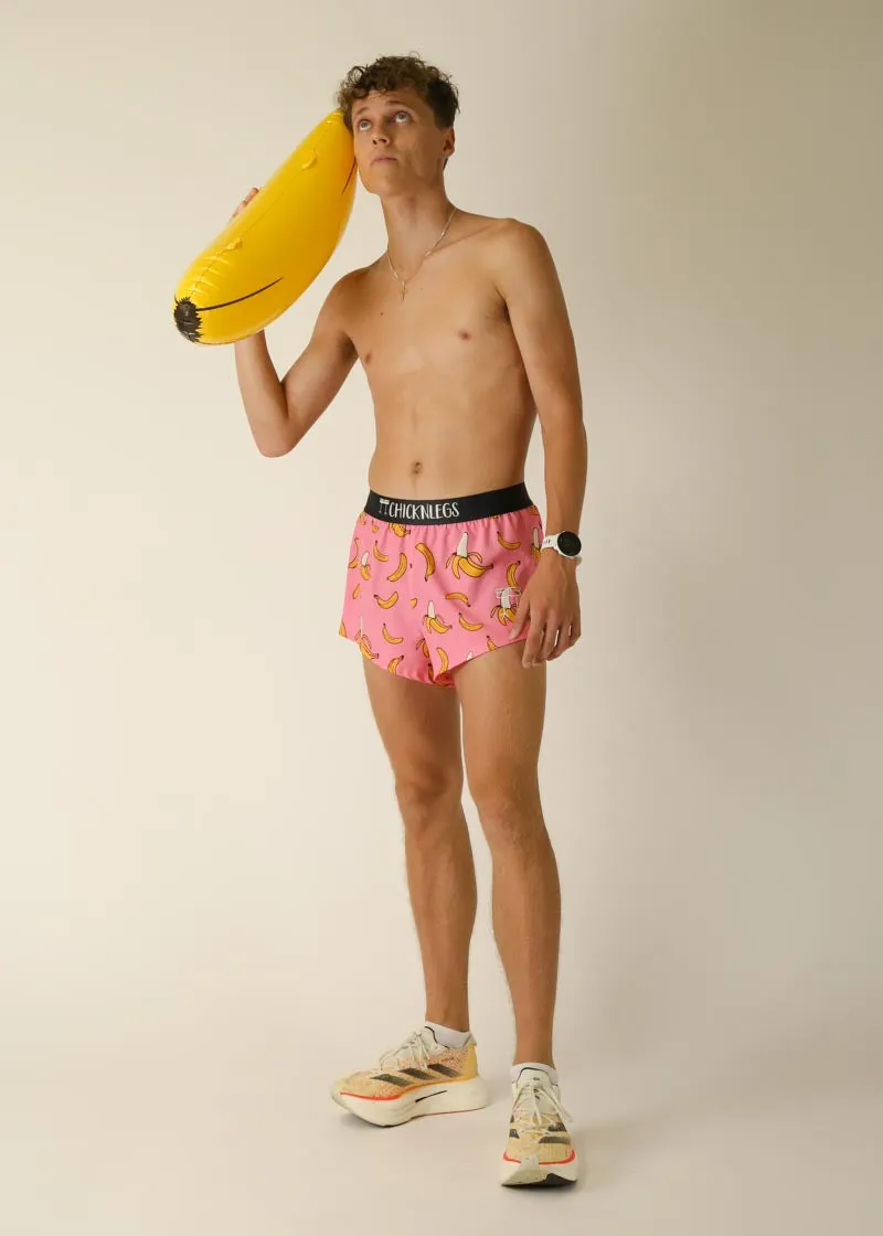 Men's Pink Bananas 2" Split Shorts