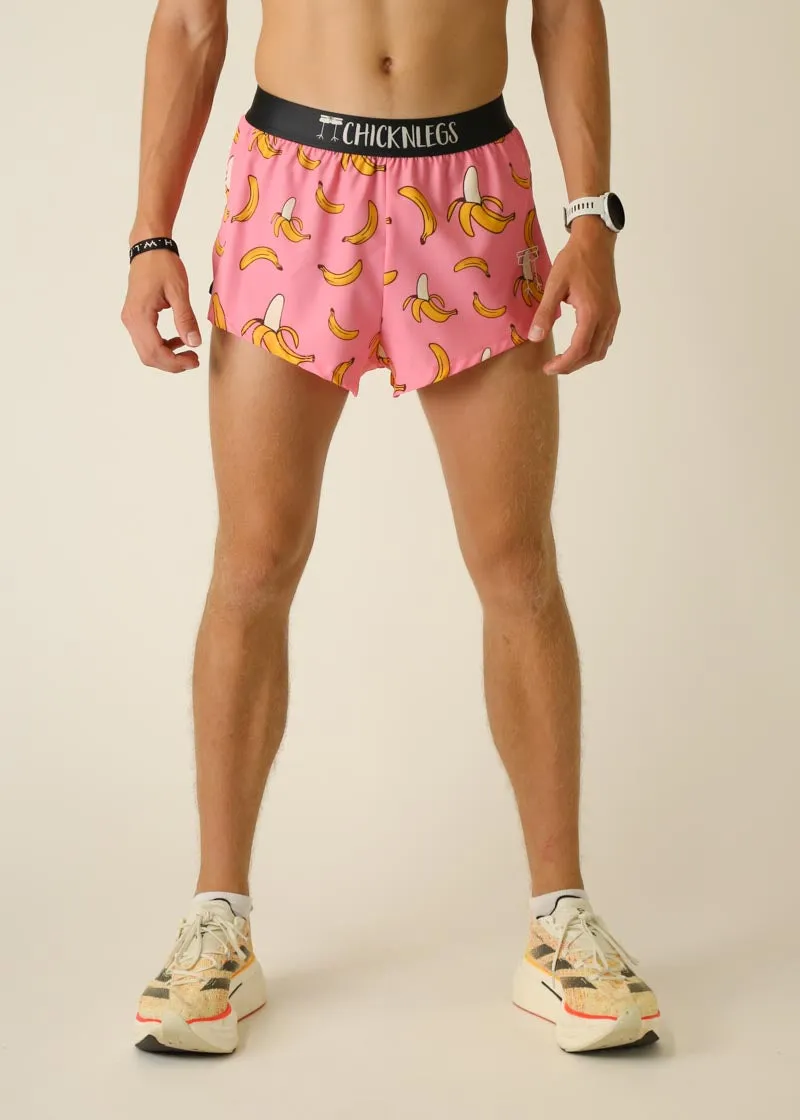 Men's Pink Bananas 2" Split Shorts