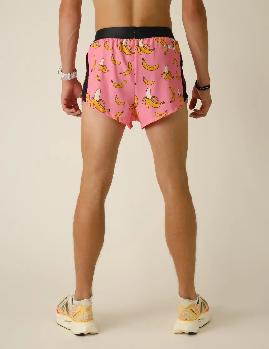 Men's Pink Bananas 2" Split Shorts