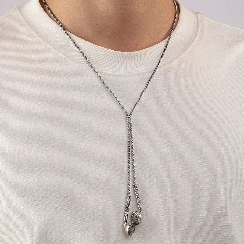 Metal Earphone Necklace with Unique Male Niche Design - Vienna Verve Collection