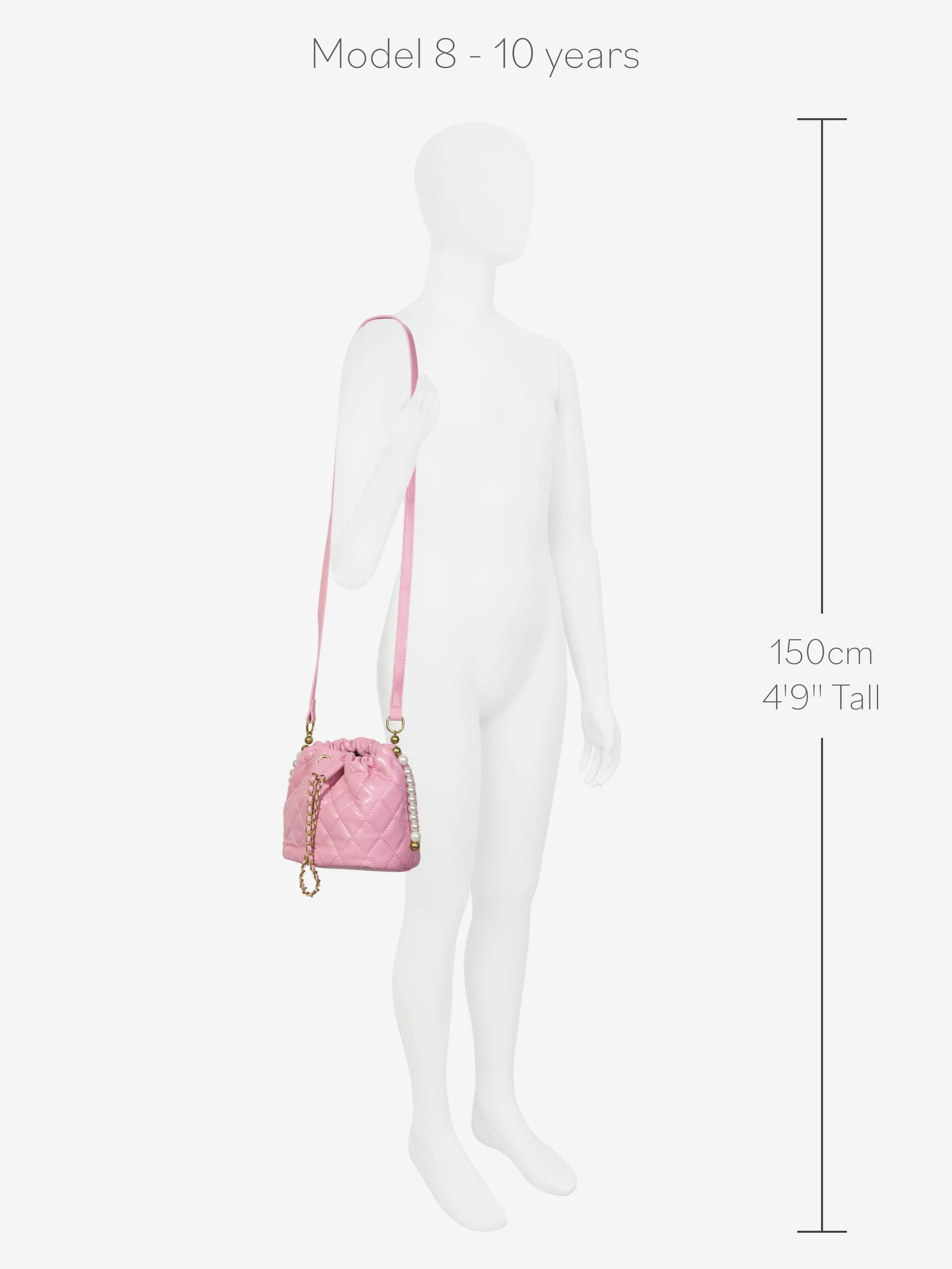 Monnalisa Girls Quilted Bucket Bag in in Pink