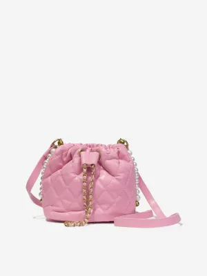 Monnalisa Girls Quilted Bucket Bag in in Pink