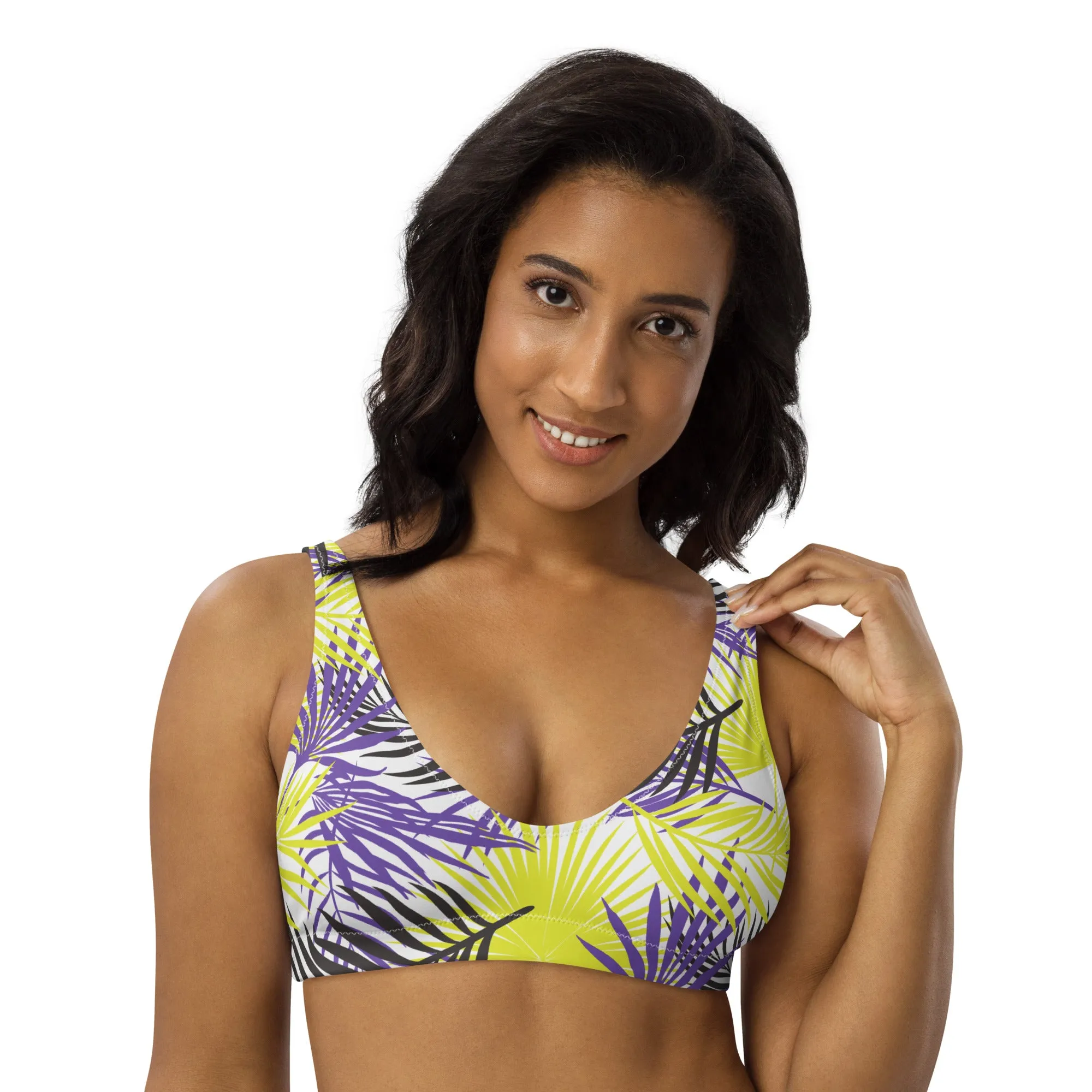 Non-Binary Palm Athletic Bikini Top