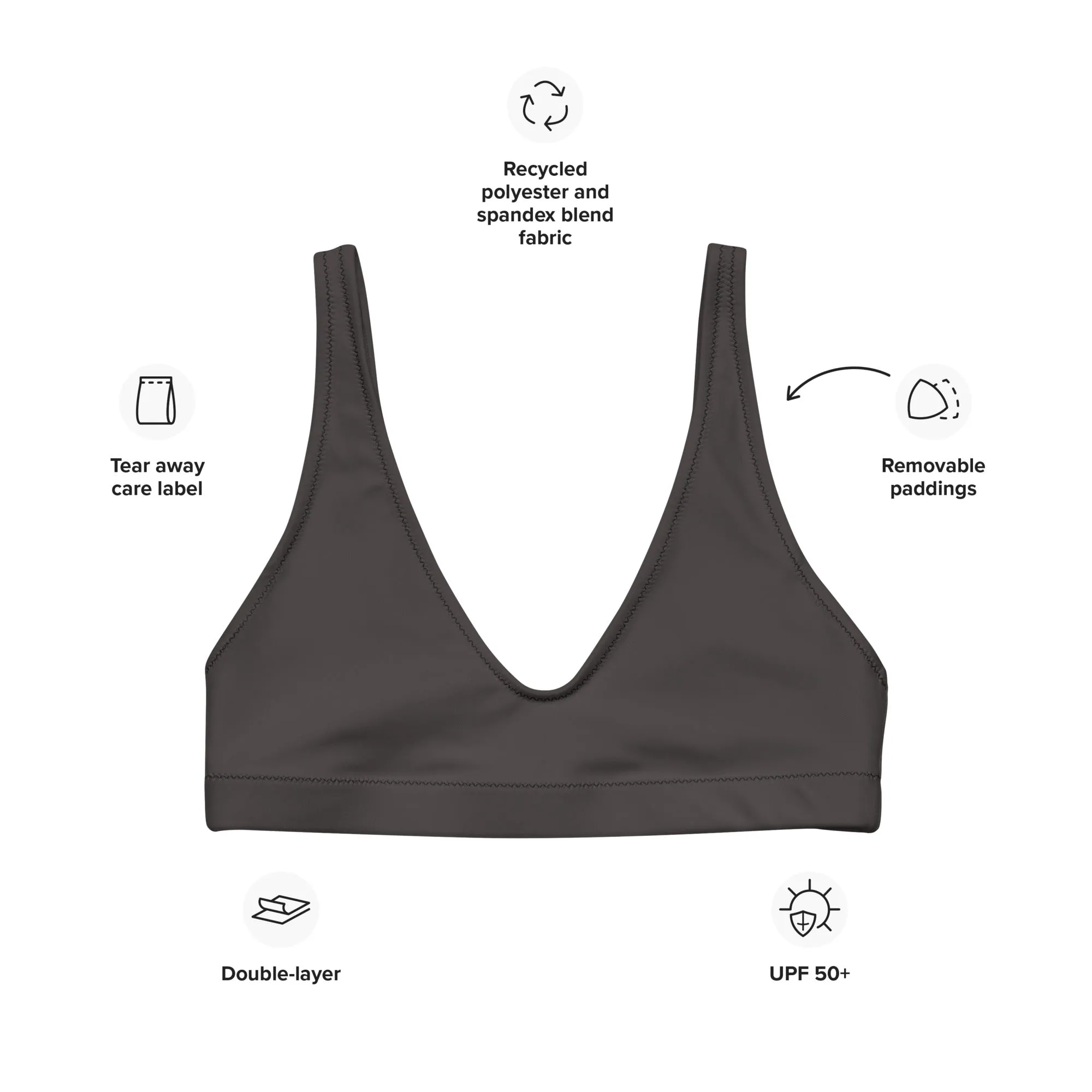 Non-Binary Solid Athletic Bikini Top