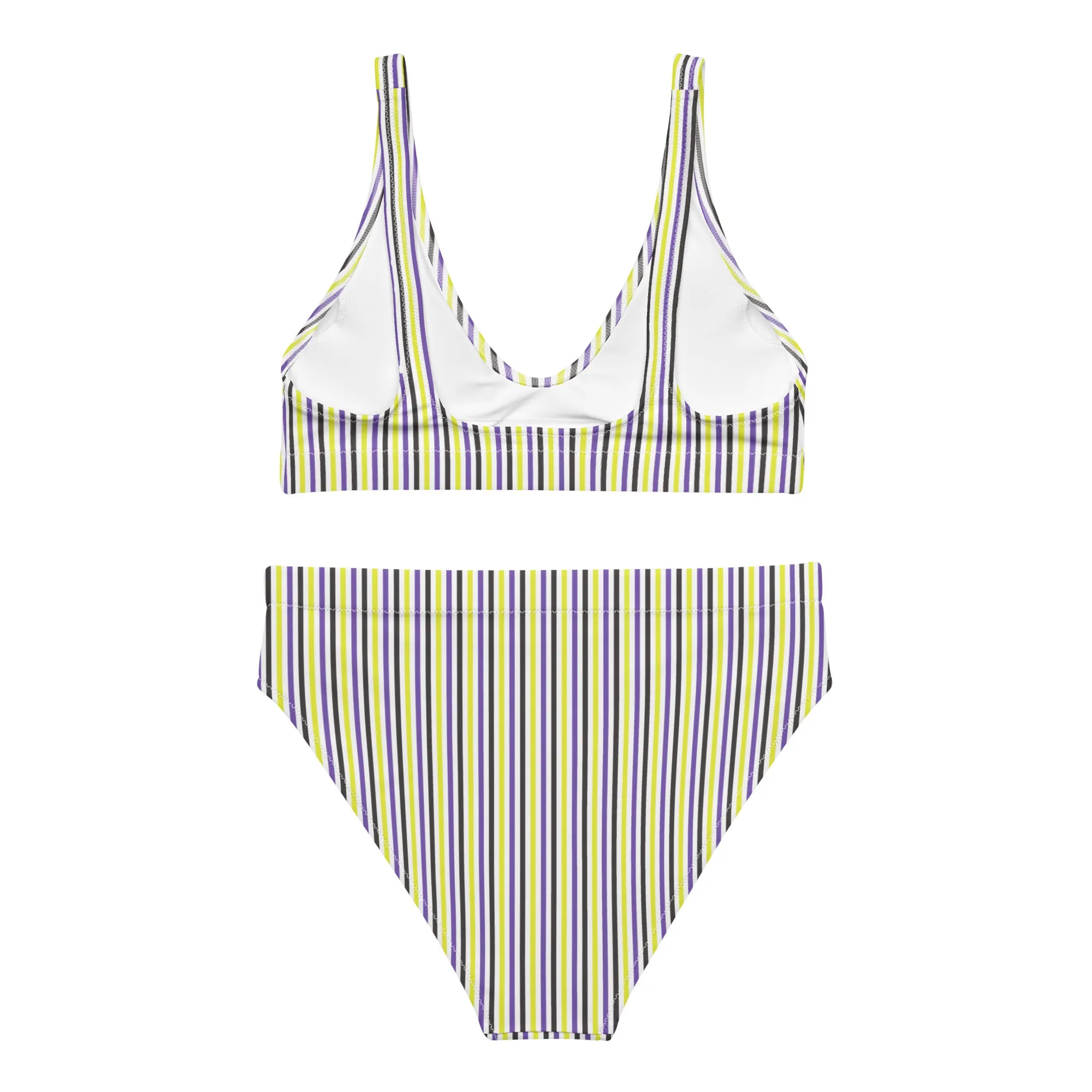 Non-Binary Striped Athletic Bikini Top