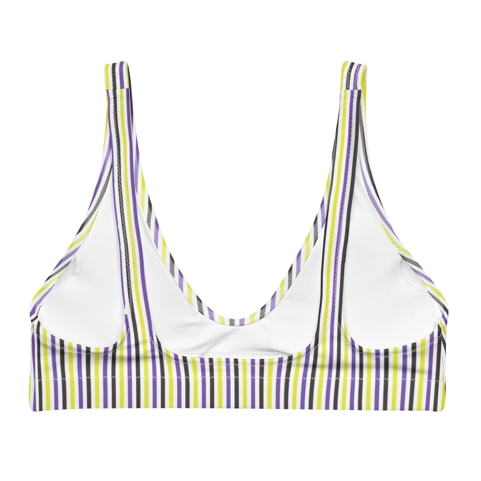 Non-Binary Striped Athletic Bikini Top