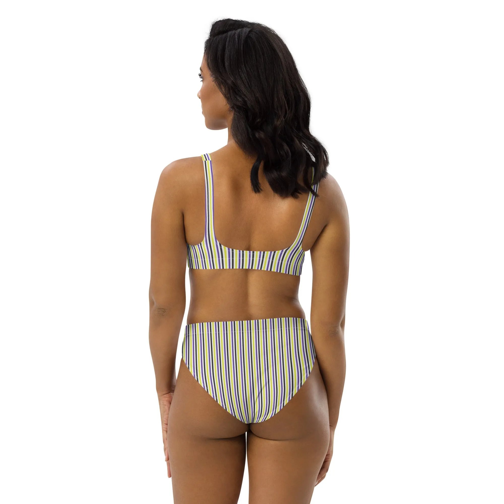 Non-Binary Striped Athletic Bikini Top