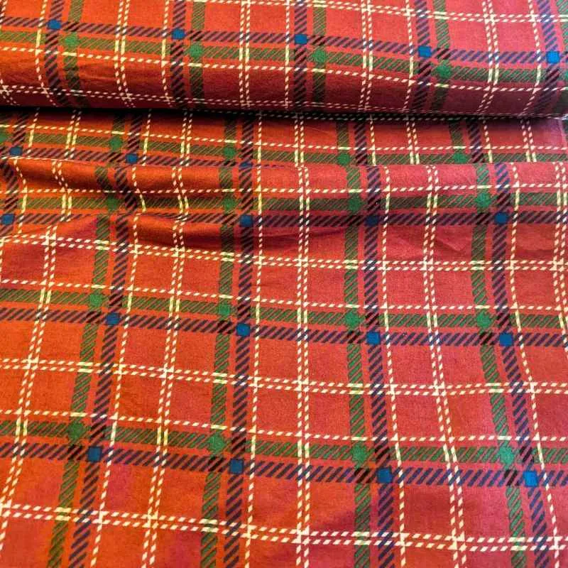 Orford Plaid in Burgundy, Blue, Green and White Flannel