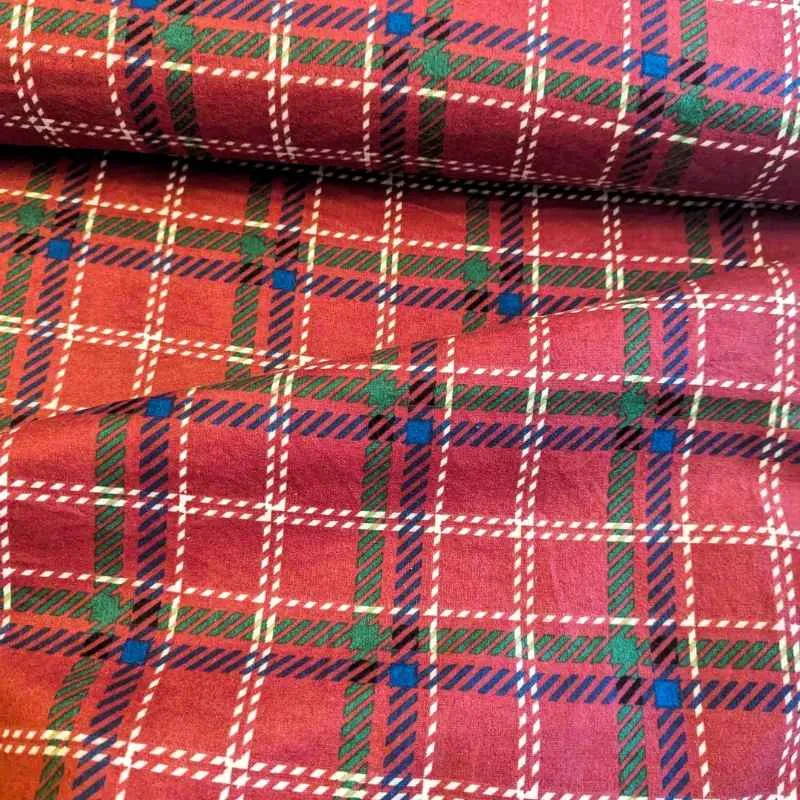 Orford Plaid in Burgundy, Blue, Green and White Flannel