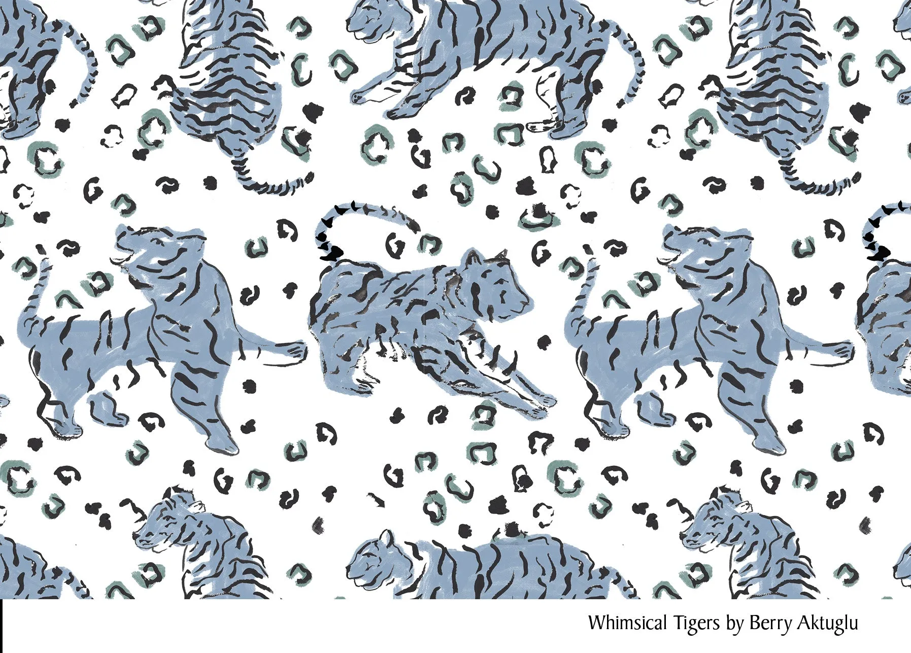 Organic Cotton Muslin (Whimsical Tigers)