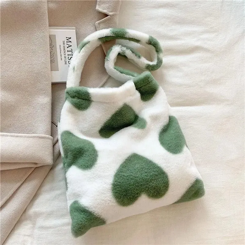 Plush Love Heart Shoulder Bag