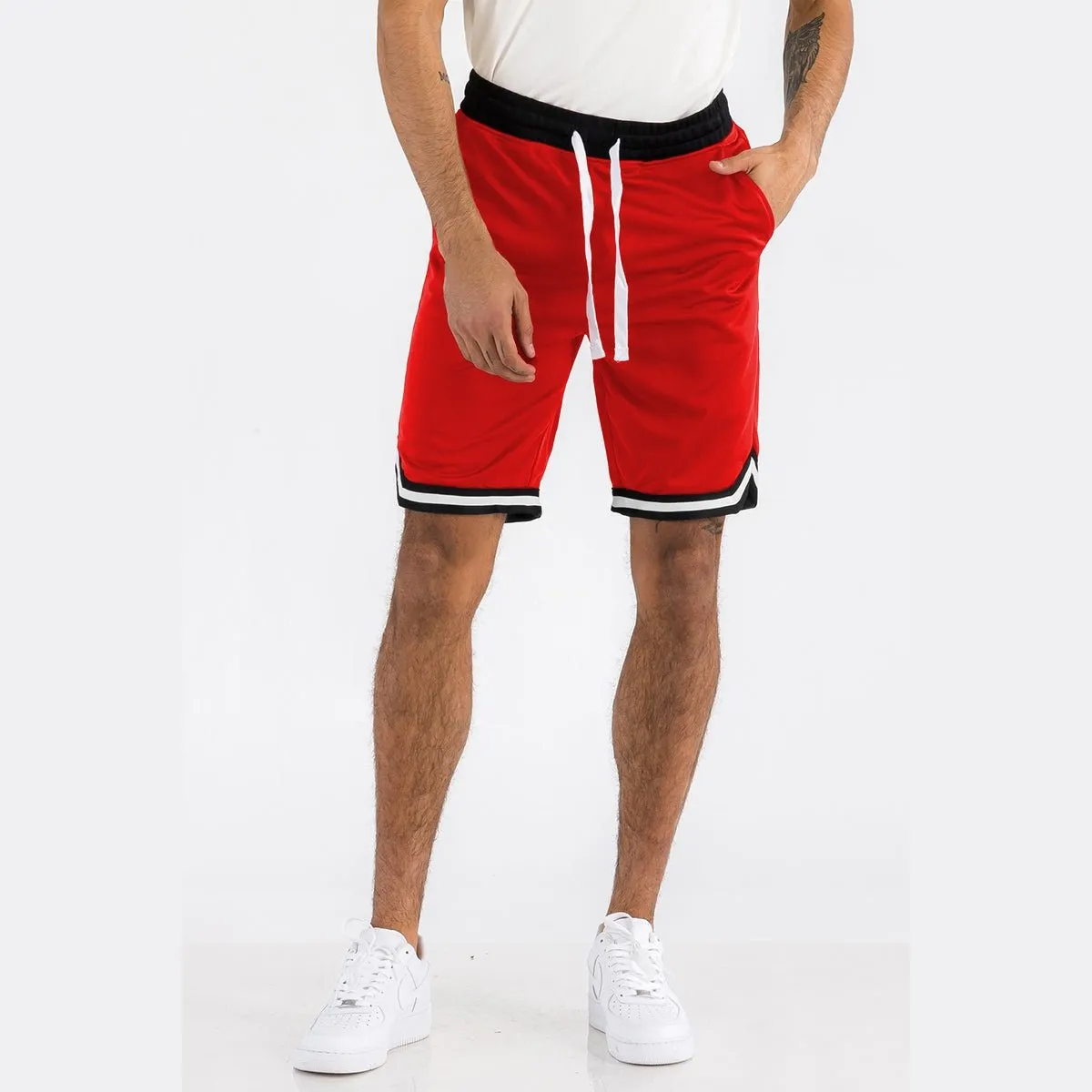 Red Striped Basketball Shorts