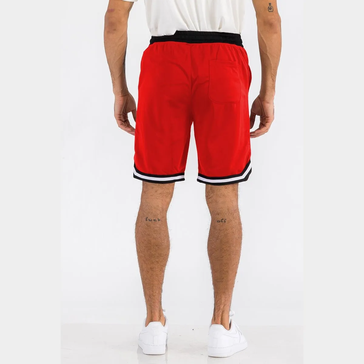 Red Striped Basketball Shorts