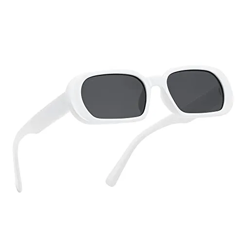 ROYAL SON Retro Narrow Kendall Jenner White Frame Goggles For Men Women UVA/UVB Protection