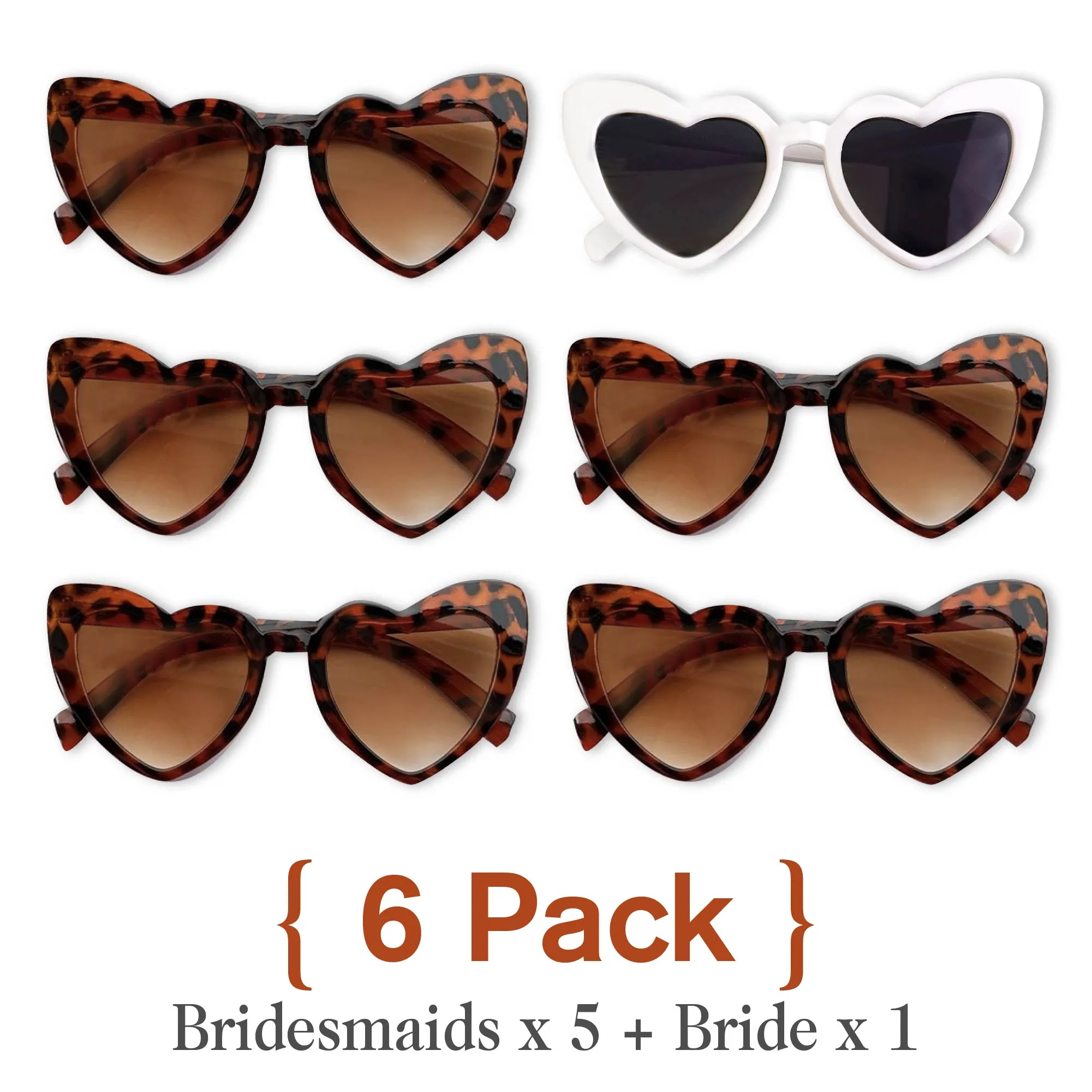 Set of 6 Heart Sunglasses