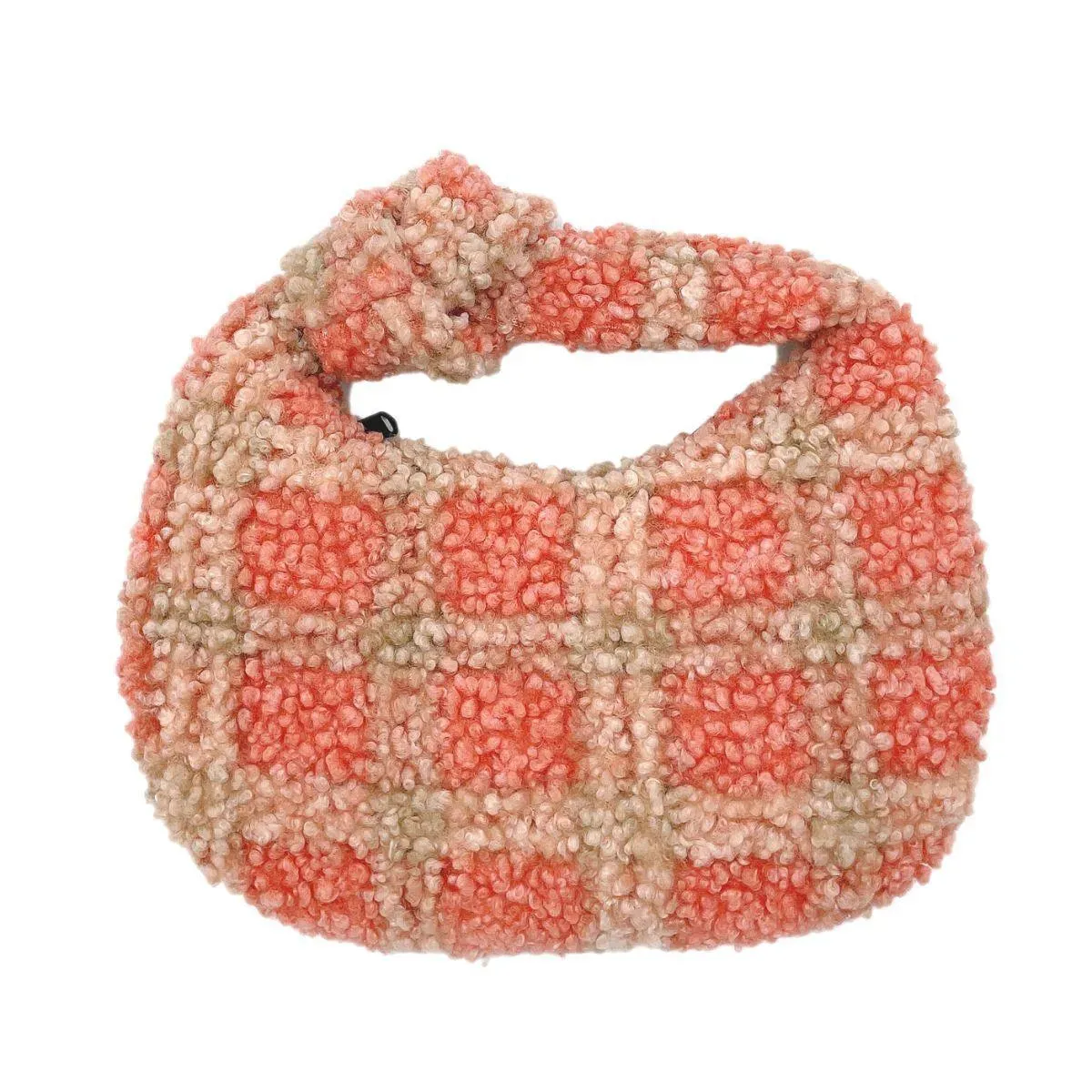 Sherpa Handbag Peachy Plaid Print