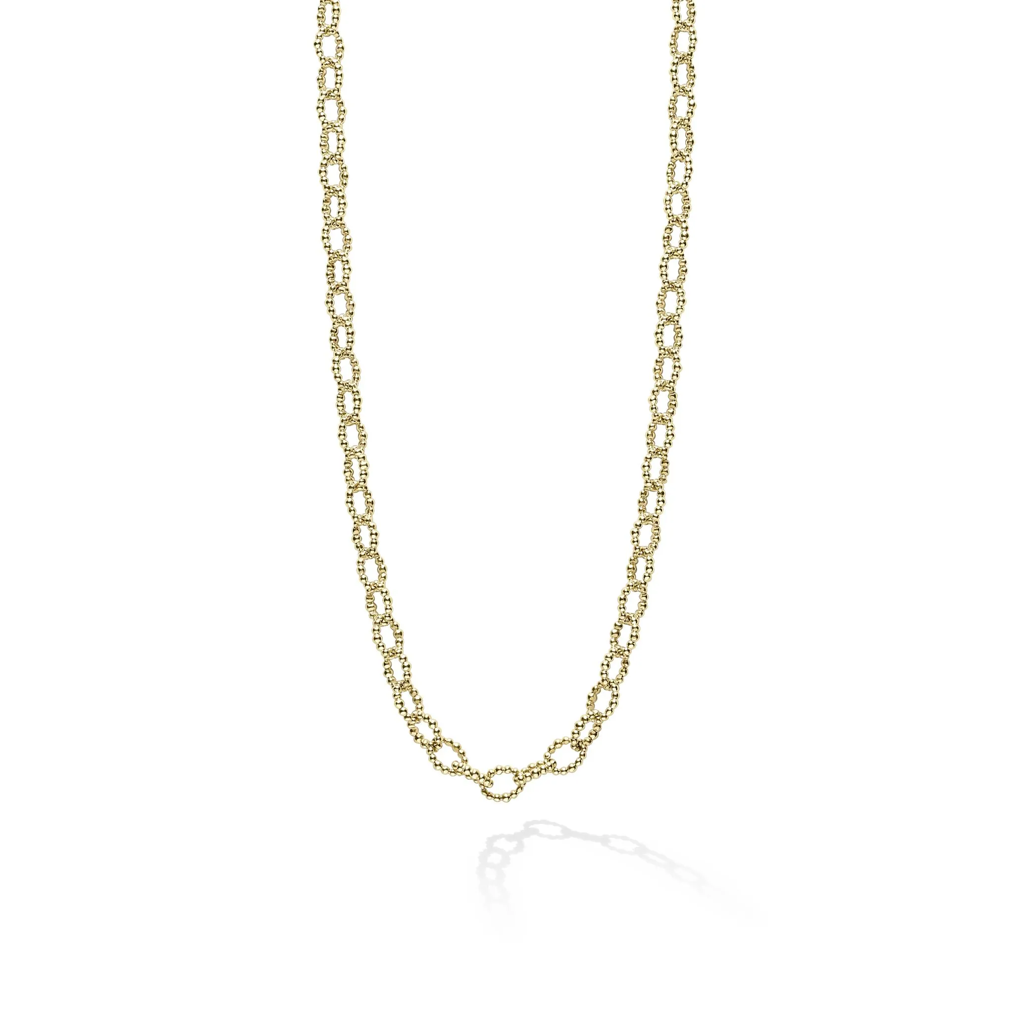 Signature Caviar 18K Gold Petite Link Necklace