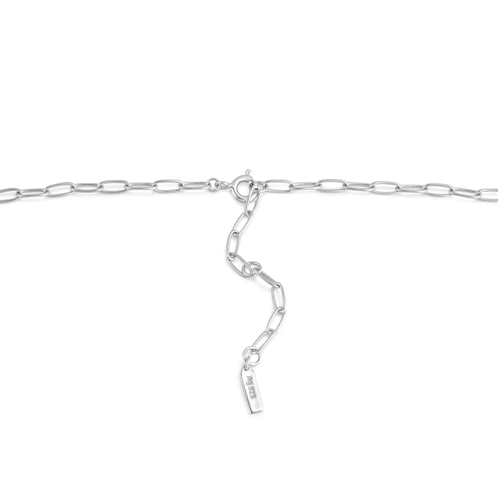 Silver Link Charm Chain Necklace