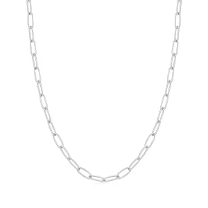 Silver Link Charm Chain Necklace