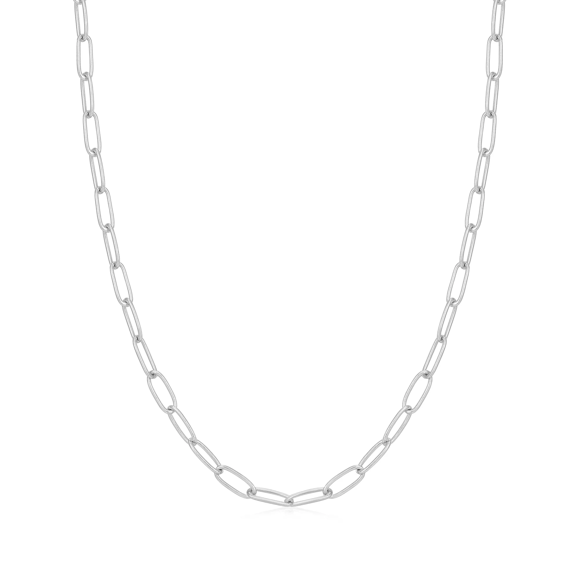 Silver Link Charm Chain Necklace