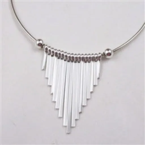 Silver Unique Fan Pendant Necklace Trendy Style