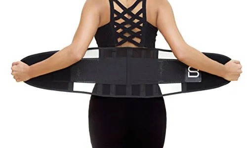 Sparkbeauty Waist Trainer - Lumbar Support - Exercise Brace - Weight Loss - Fat Trimmer - Mesh Breathable - Bag Included (Large, Black)