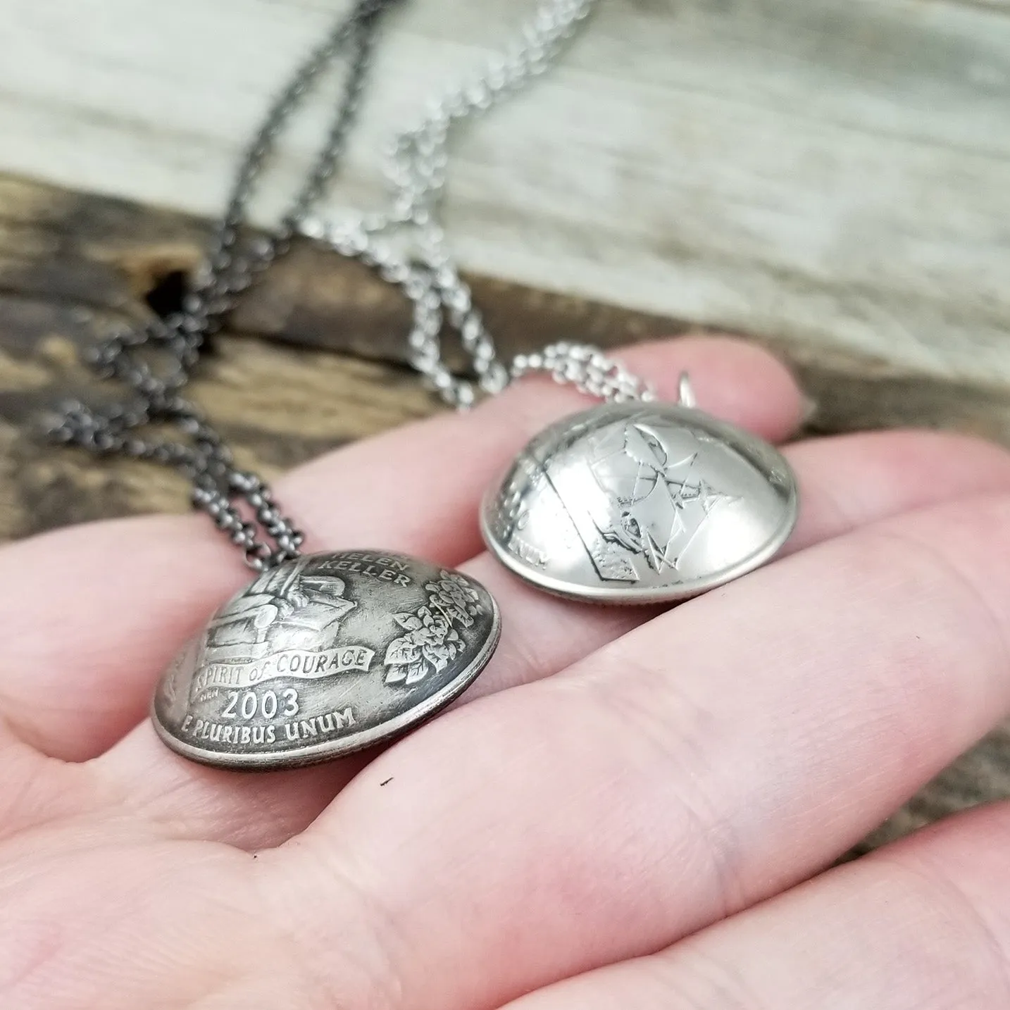 State Quarter Domed Coin Necklace