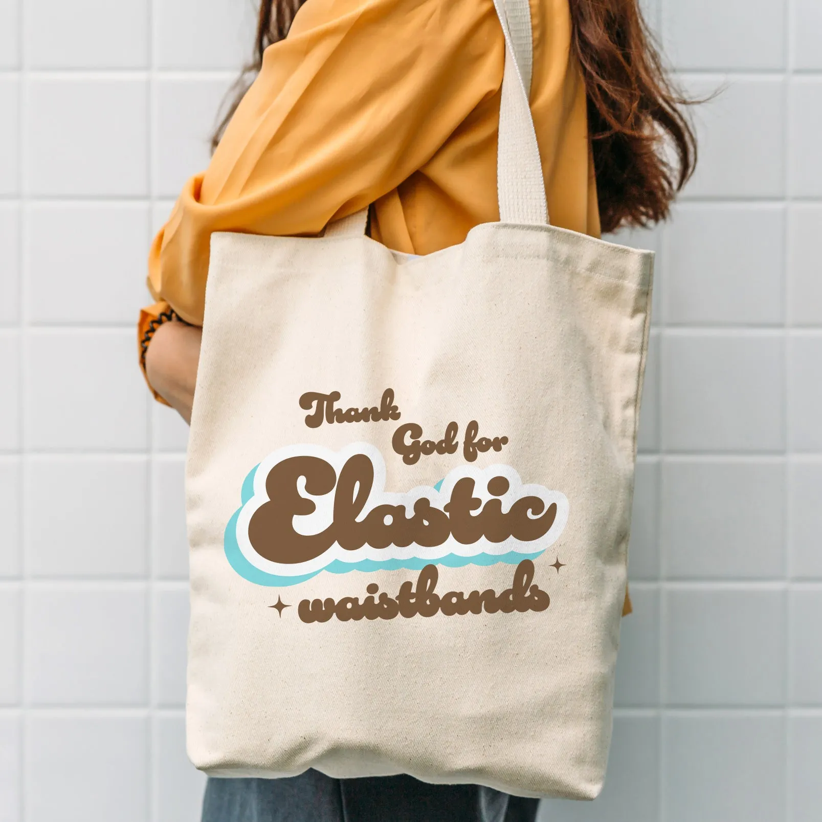 Thank God for Elastic Waistbands! Funny Canvas Tote Bag