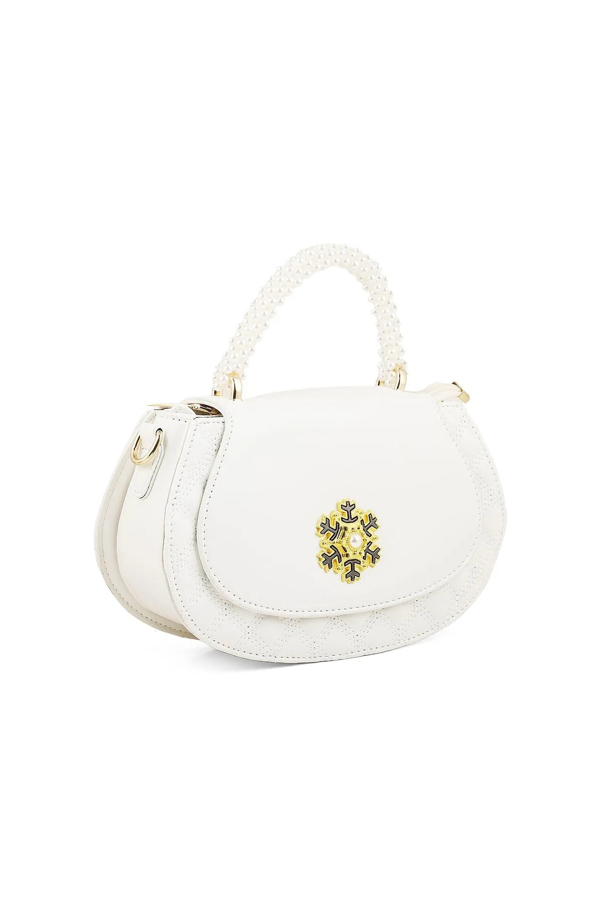 Top Handle Hand Bags B15079-White