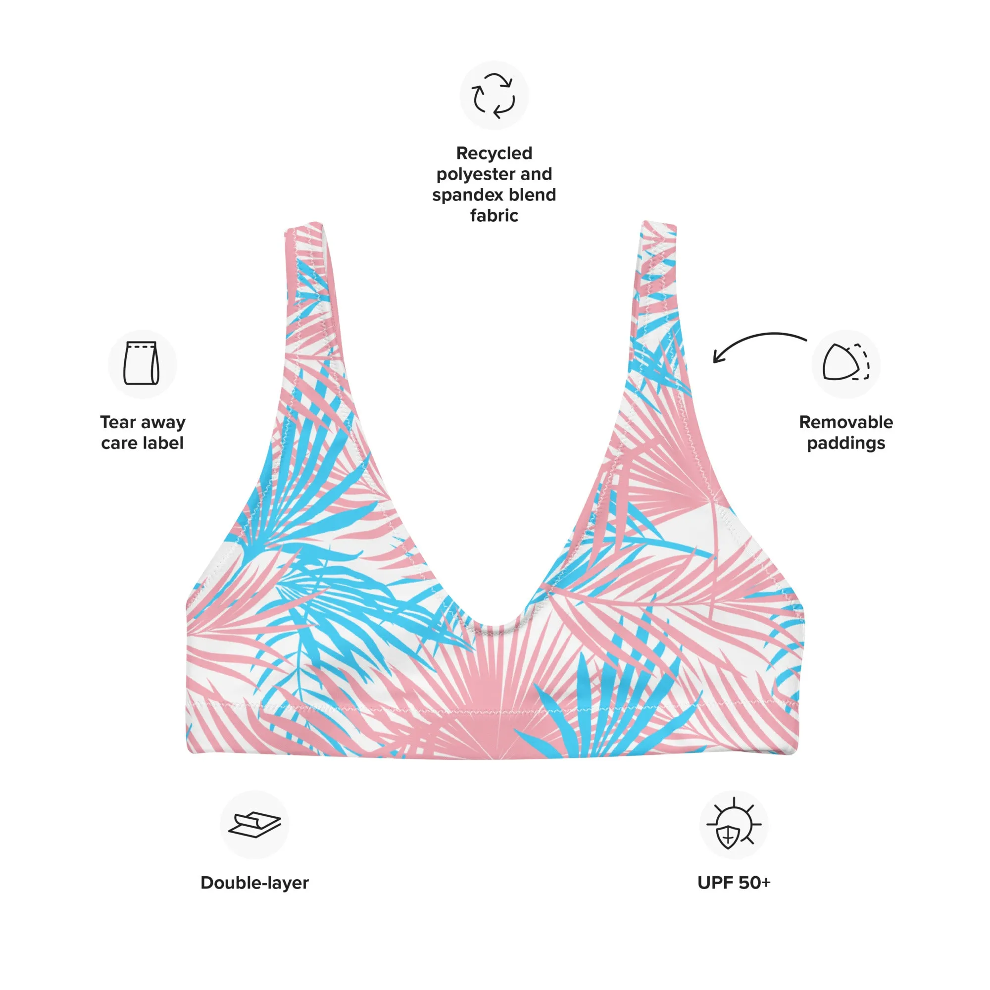 Transgender Palm Athletic Bikini Top