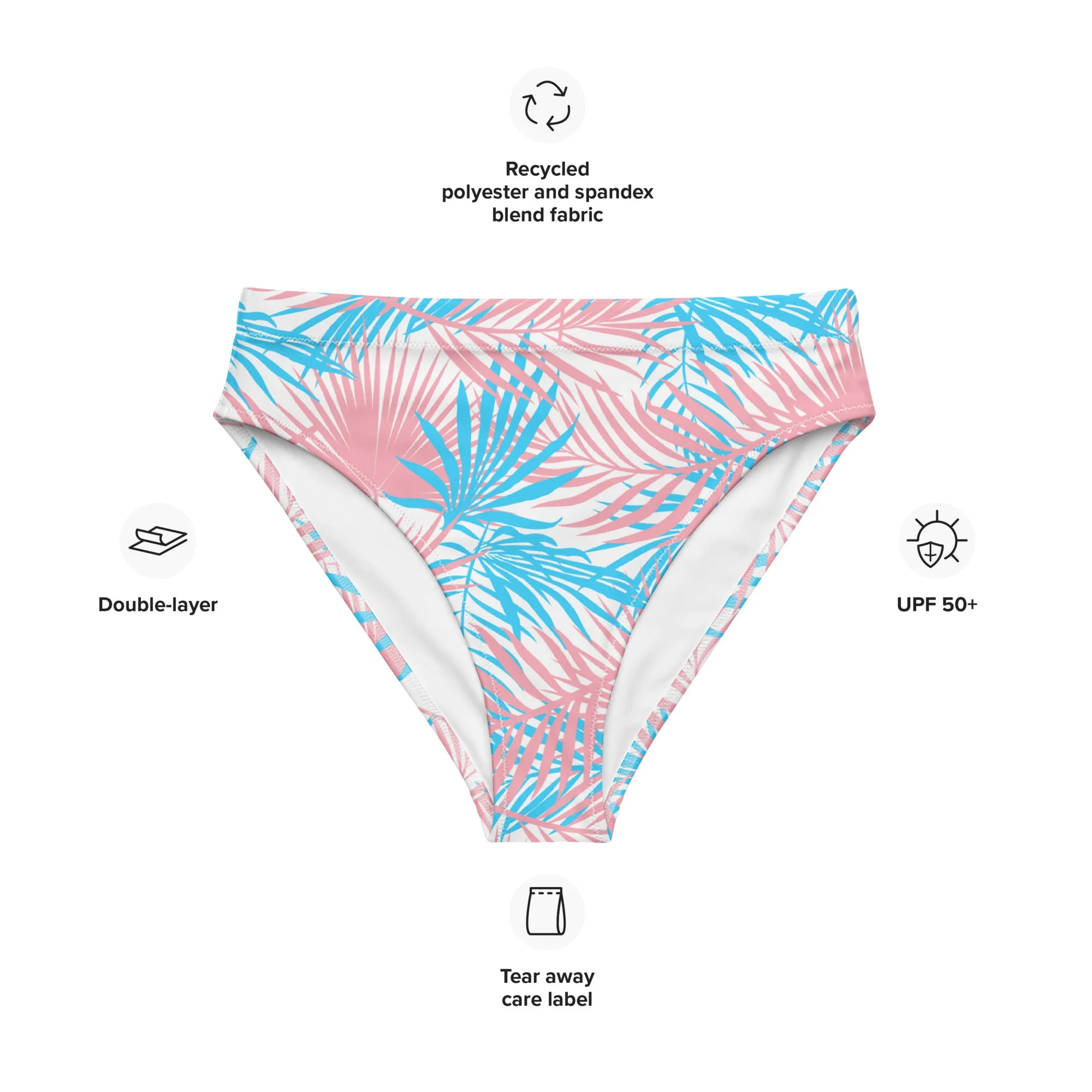 Transgender Palm High-Waisted Athletic Bikini Bottom