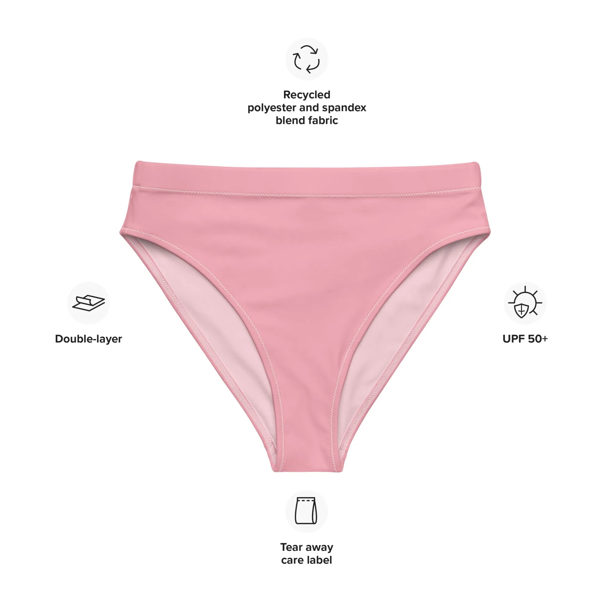 Transgender Solid High-Waisted Athletic Bikini Bottom